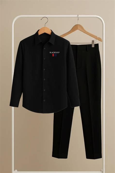 Black – Black Premium Shirt & Pant Combo (Blackship Logo) – Blackship.in