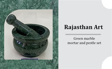 Rajasthan Art Green marble mortar and pestle set (Imported)/stone ...