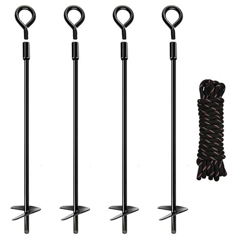 Buy FEED GARDEN 18 Inch Ground Anchor 4 Pack 12mm Diameter Heavy Duty ...