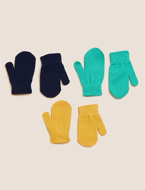 Buy Kids' 3pk Mittens at Marks & Spencer