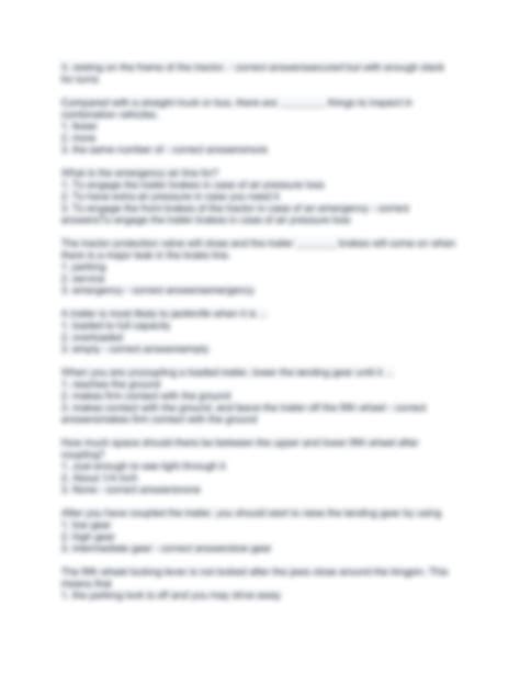 SOLUTION: Cdl combination vehicle practice test - Studypool