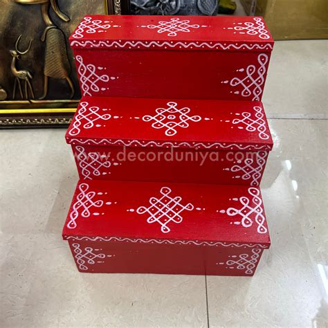 Dismantable 3 Step Golu Padi | 9 inches Width - DGP8 – Decor Duniya