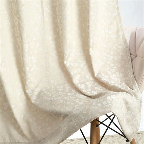 Buy haus & kinder Jacquard Polyester Leaf Blackout Curtains for Window ...