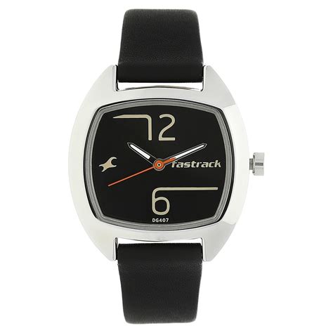 Buy Online Fastrack Bare Basics Quartz Analog Black Dial Leather Strap ...
