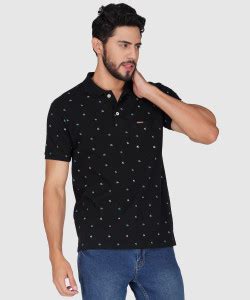 PRORIDERS Printed Men Polo Neck Black T-Shirt - Buy PRORIDERS Printed ...