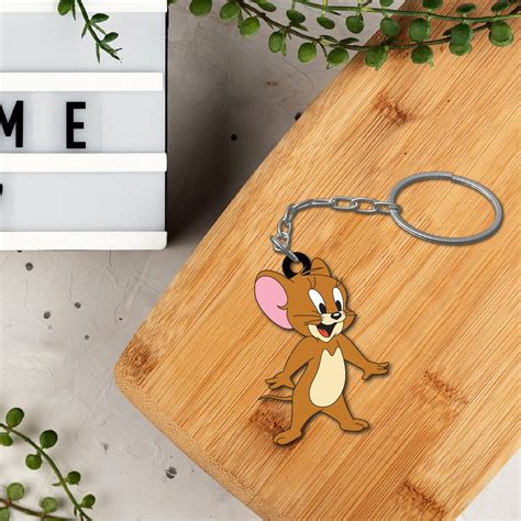 Cute Wooden Jerry Keychain | Tom and Jerry Fan Gift | Eco-Friendly Car ...