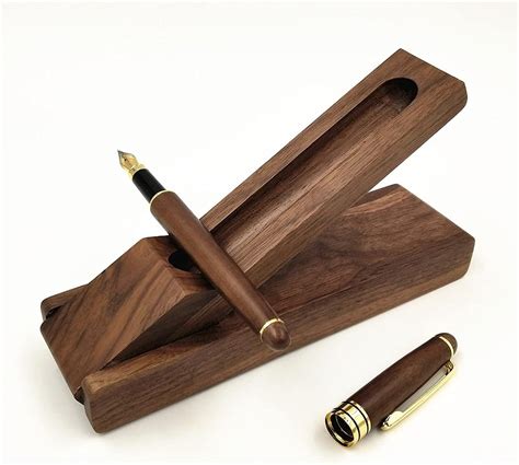 DAWEGAMA Handmade Wooden Pen Holder - Walnut Texture India | Ubuy