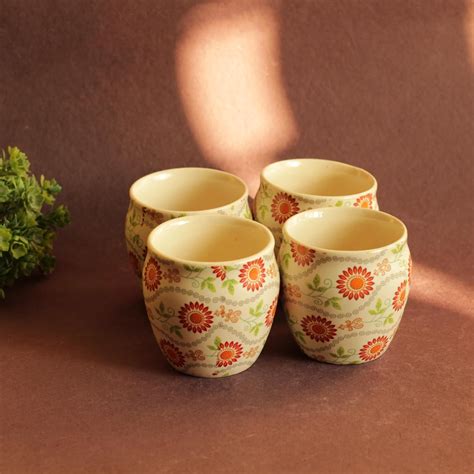 Kawai Homes Handcrafted Stoneware Kulhad Set for Coffee Chai Tea Milk ...