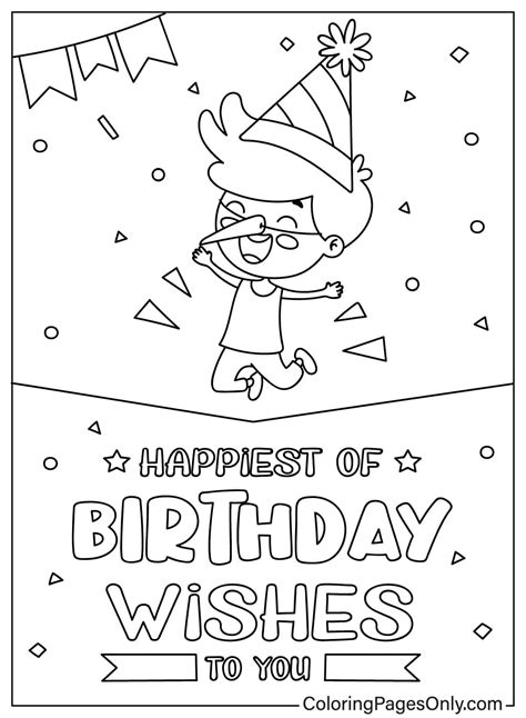 Happy Birthday Printable Cards To Color