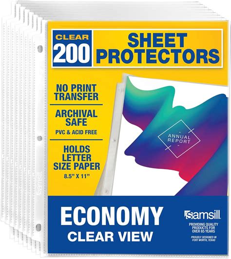 Samsill 200 Pack Sheet Protectors, 8.5x11 Inch Page India | Ubuy