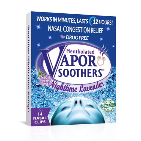 Vapor Soothers Mentholated Nasal Dilator Clips, Nighttime Lavender Scent, 14ct, Nasal Congestion ...