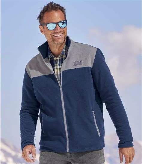 Pack of 2 Men's Full Zip Fleece Jackets - Green Navy | Atlas For Men