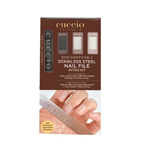 Cuccio 100% Sanitizable Stainless Steel Nail File Intro Kit | 2 Black ...