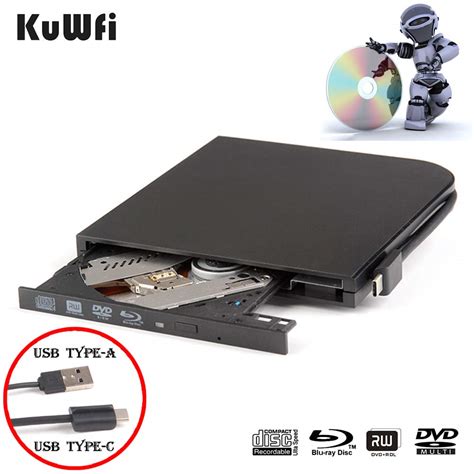Buy External Blu Ray DVD Drive KuWFi Player for Laptop USB3.0 Type-A ...