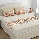 Home Ecstasy 100% Cotton Double Bedsheet with 2 Pillow Covers, 140 tc ...
