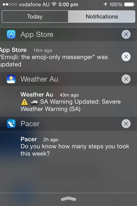 Image result for iOS Notification Centre