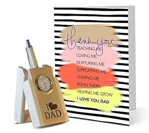 TIED RIBBONS Fathers Day Gift for Dad from Daughter Son Wooden Tabletop ...