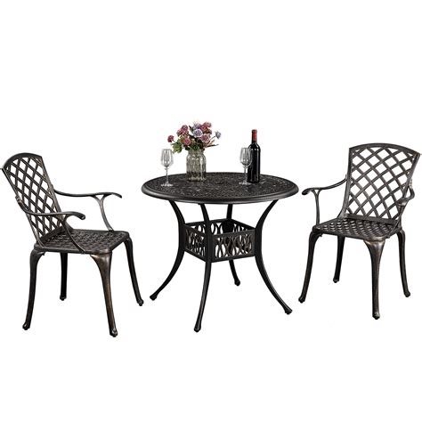 Yaheetech 3 Piece Outdoor Furniture Dining Set 2pcs Patio Dining ...