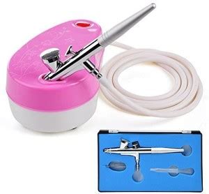Genrc Aw Pink Single Action Airbrush Makeup Air Compressor Kit Gravity ...