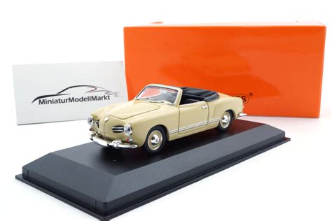 VW Karmann Ghia Cabriolet - Cream - 1955 im Maßstab 1:43 von Minichamps ...