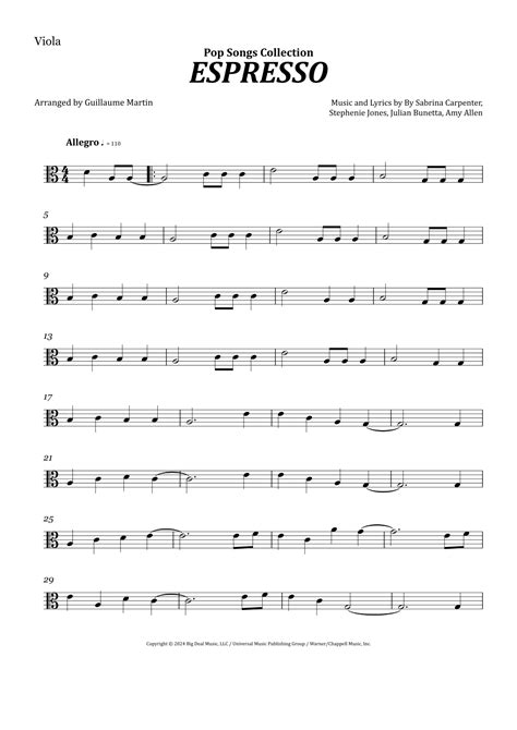 Espresso (arr. Guillaume Martin) by Sabrina Carpenter Sheet Music for ...