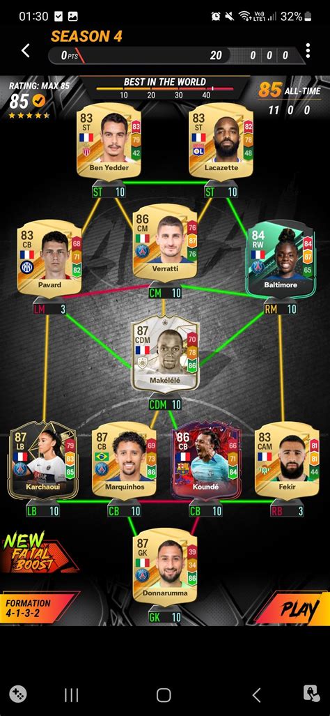 Mbappe Objective squads! Start with team 1. Gets 7 out of 8 needed wins ...