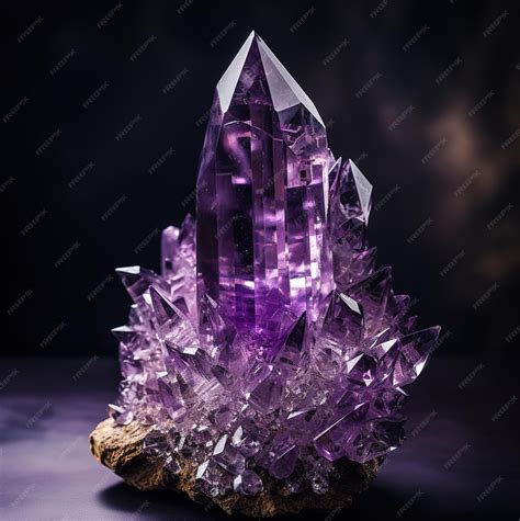 Una piedra morada con una pirámide morada | Foto Premium