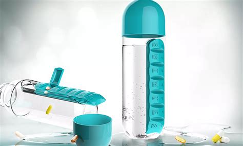 Pill-Organizer Water Bottle | Groupon Goods