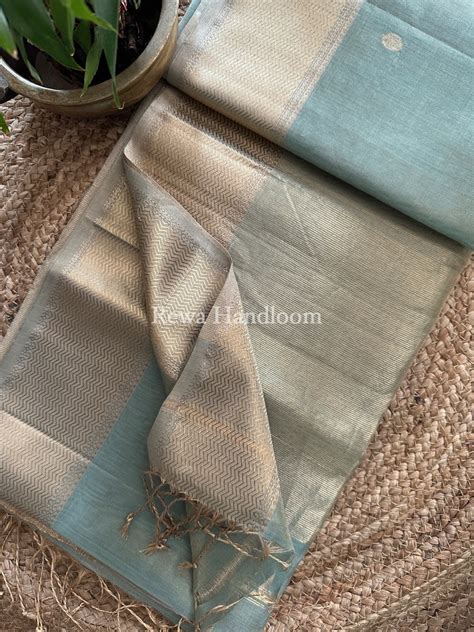 Maheshwari Light Pista Tissue Butti Saree TBBS041 – Rewa Handloom
