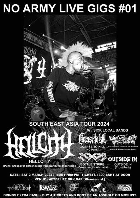 NO ARMY LIVE GIGS #01 // HELLCITY live in Bangkok!, Afterlife Bar ...