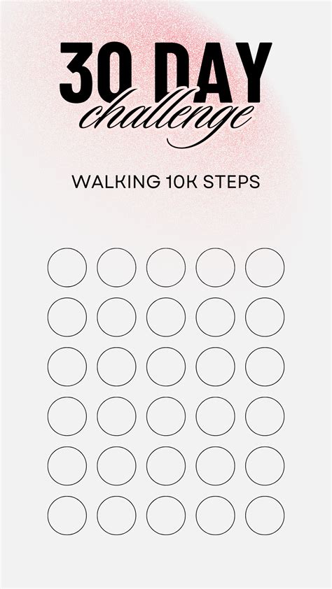 30 Day 10K Steps Challenge Tracker / Walk Your Way to Wellness | Walking challenge, Challenges ...