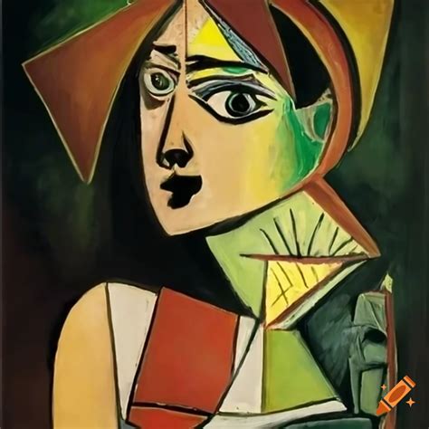 Pablo picasso's art style forming a women on Craiyon