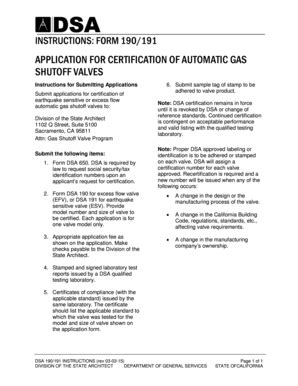 Fillable Online documents dgs ca INSTRUCTIONS for Forms DSA 190191 ...