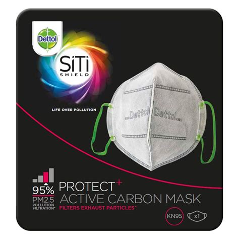 Dettol Anti Pollution Mask N95 Siti Shield Activated Carbon, 1 Unit ...
