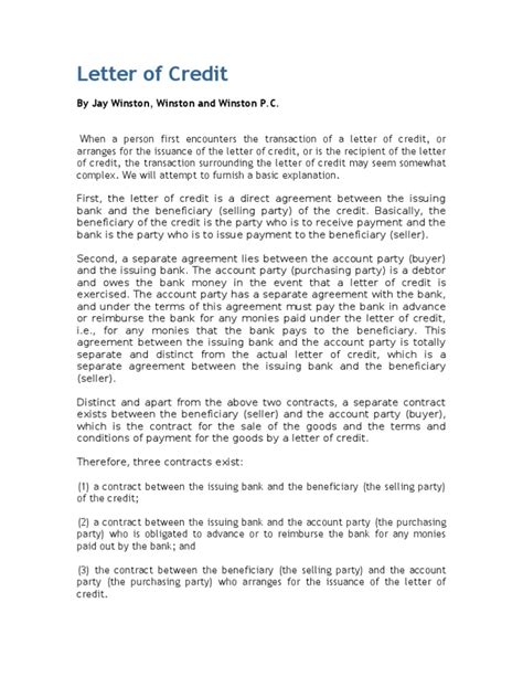 Image result for Letter of Credit Explained