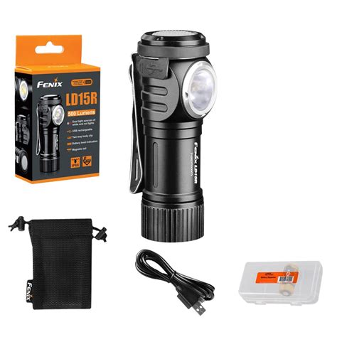 Buy Fenix LD15R Right-Angle Flashlight, 500 Lumen Rechargeable White ...