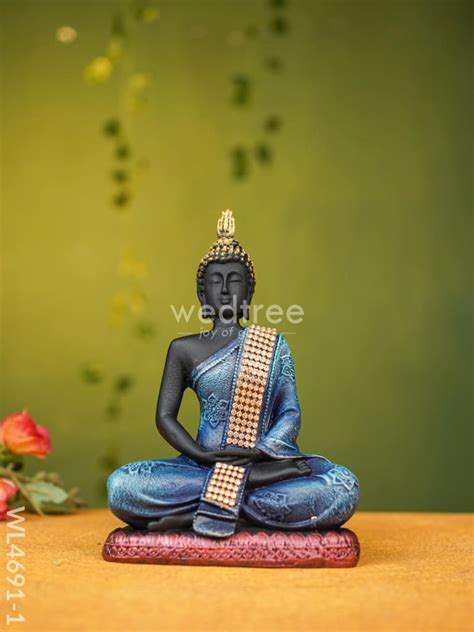 Polyresin Buddha Idol - 8 inch - WL4691-1 – Wedtree
