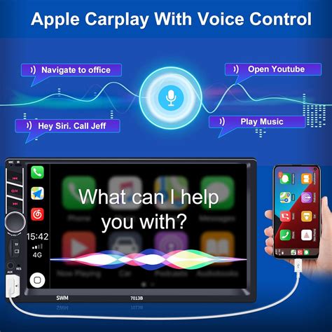 Buy Double Din Car Stereo Compatible with Apple Carplay CAMECHO 7 Inch ...