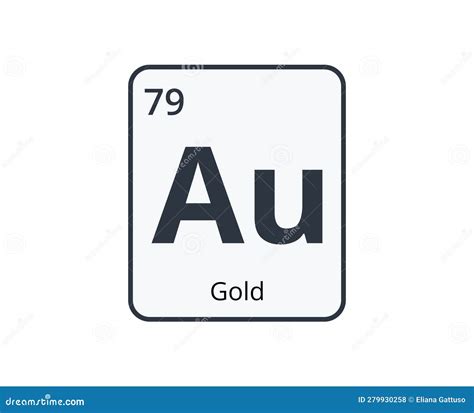 Gold Chemical Element Graphic for Science Designs. Stock Vector ...