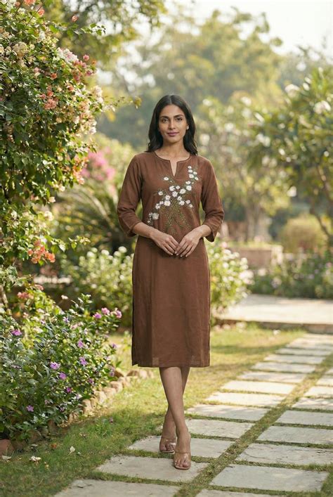 Women A-Line Below-Knee Cotton Blend Hand-Painted Dress – Chhaya Gandhi ...