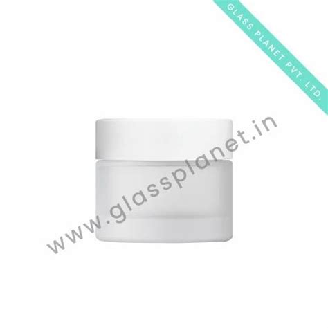 Glass Jars - 50gm Glass Frosted Cream Jar With Black Cap Trader ...