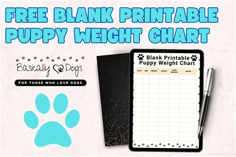 Stay Organized With a Free Printable Puppy Weight Chart for Pets