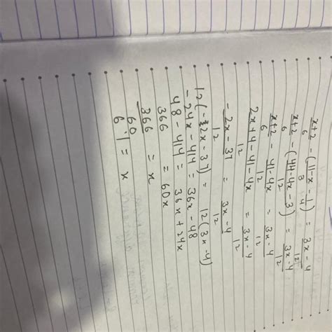 Solve the Linear Equation :-- [tex] \frac{x + 2}{6} - ( \frac{11 - x}{3 ...