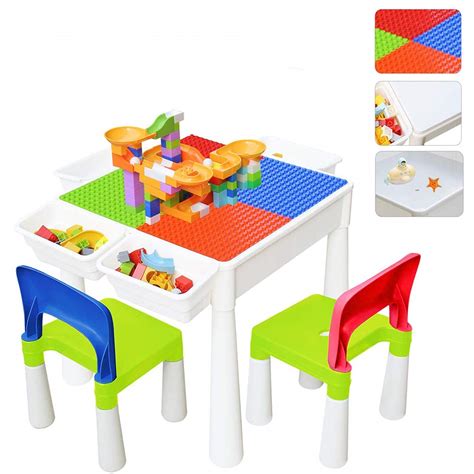 3 In 1 Kids Activity Table Multifunction Construction Activity Table ...