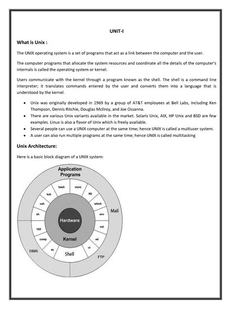 Complete Notes on Unix Programming - UNIT-I What is Unix : The UNIX ...
