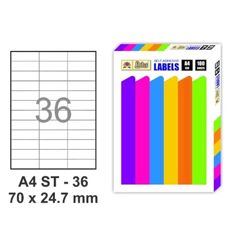 Lotus A4 ST36 Labels – 36 Labels per Sheet – 100 Sheets Pack (3600 Labels)