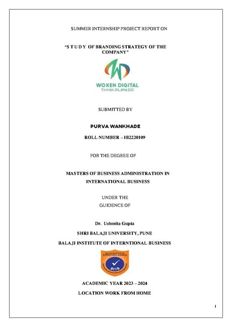 SIP project purva Final report - SUMMER INTERNSHIP PROJECT REPORT ON “S ...