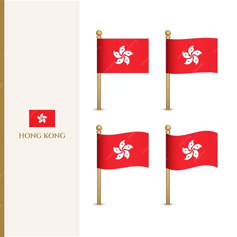Premium Vector | Waving hong kong flags 3d vector illustration flag of hongkong