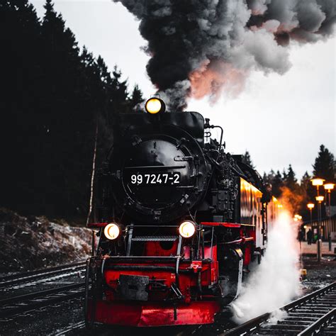 Download wallpaper 2780x2780 train, railroad, rails, smoke, trees ipad ...