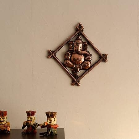 Handicrafts Paradise Ganesha Placed on Swastik Aluminium Metal Wall ...